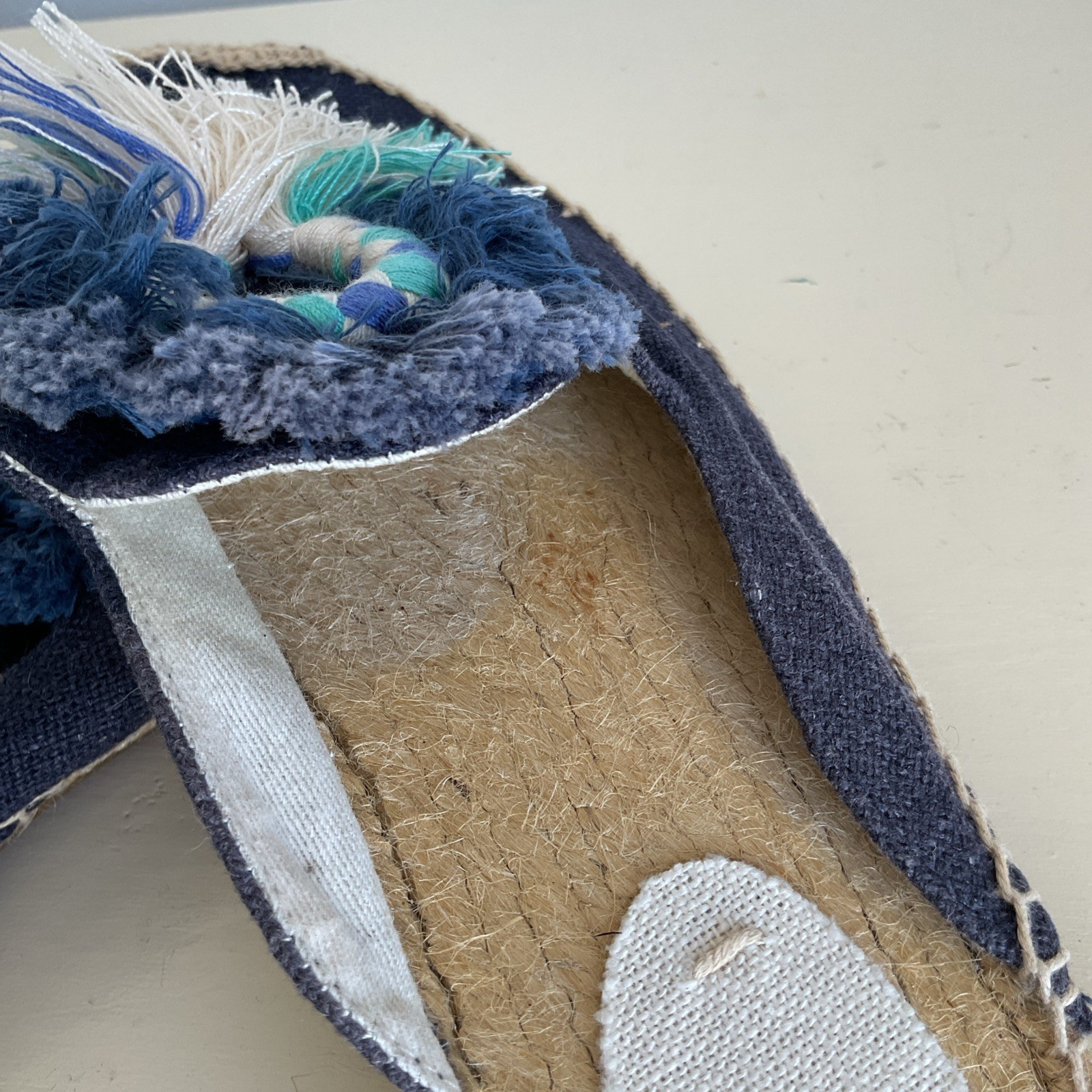 Soludos Womens Kiki Midnight Blue Espadrilles Slip On Tasseled Fringe Size 7 New