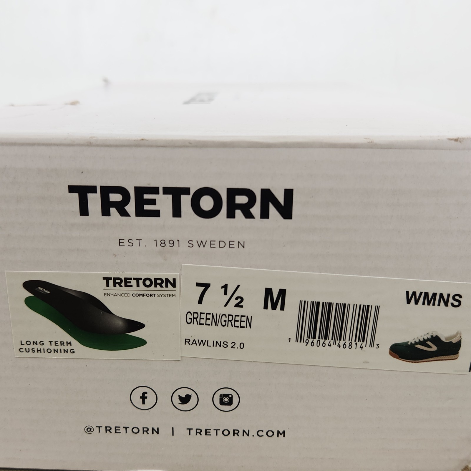 Size 7.5 – Tretorn Rawlins 2.0 – Green Suede – Womens