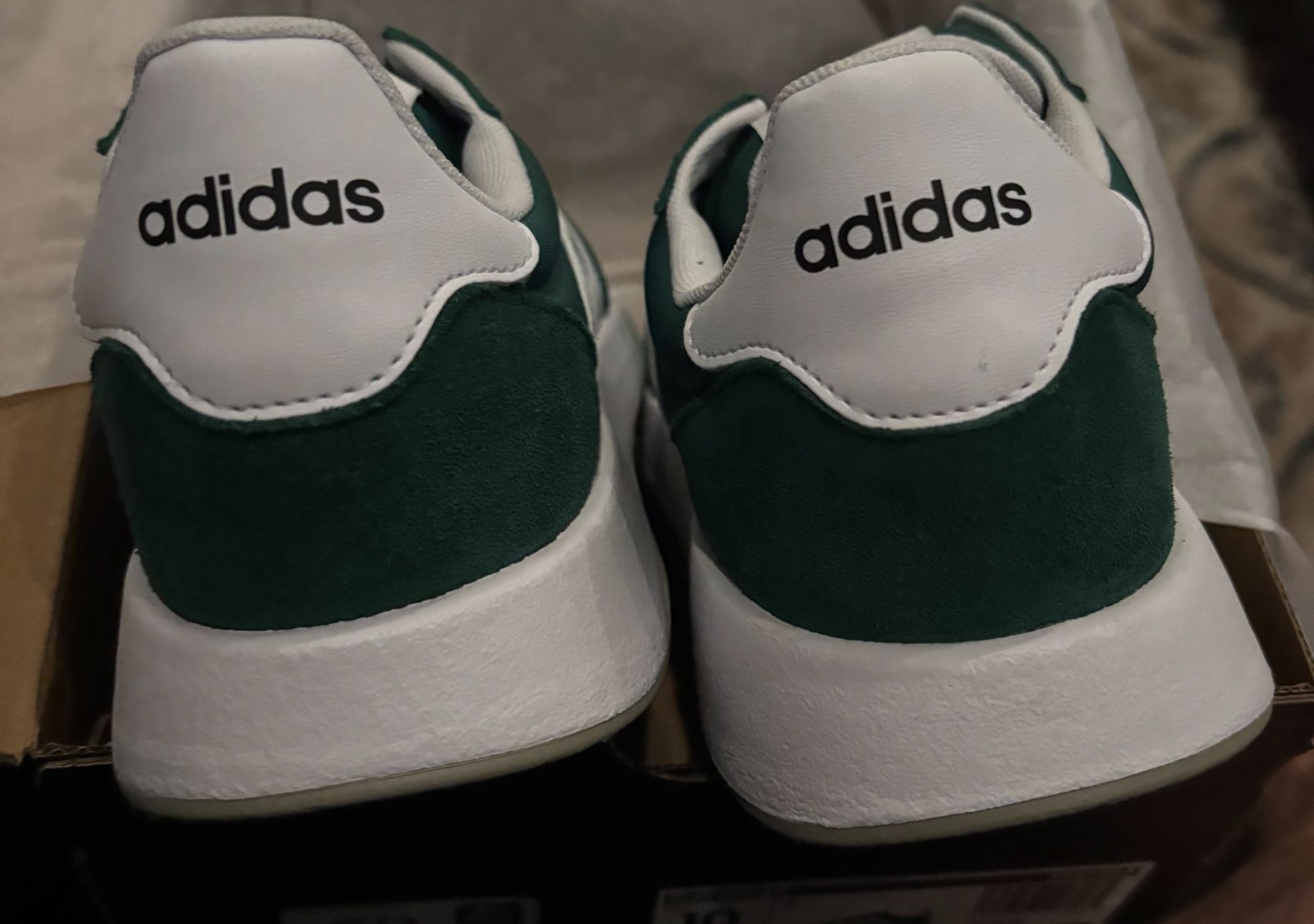 Adidas Run 60s 2.0 Collegiate Green White Men’s Size 10 H00354 NEW IN BOX