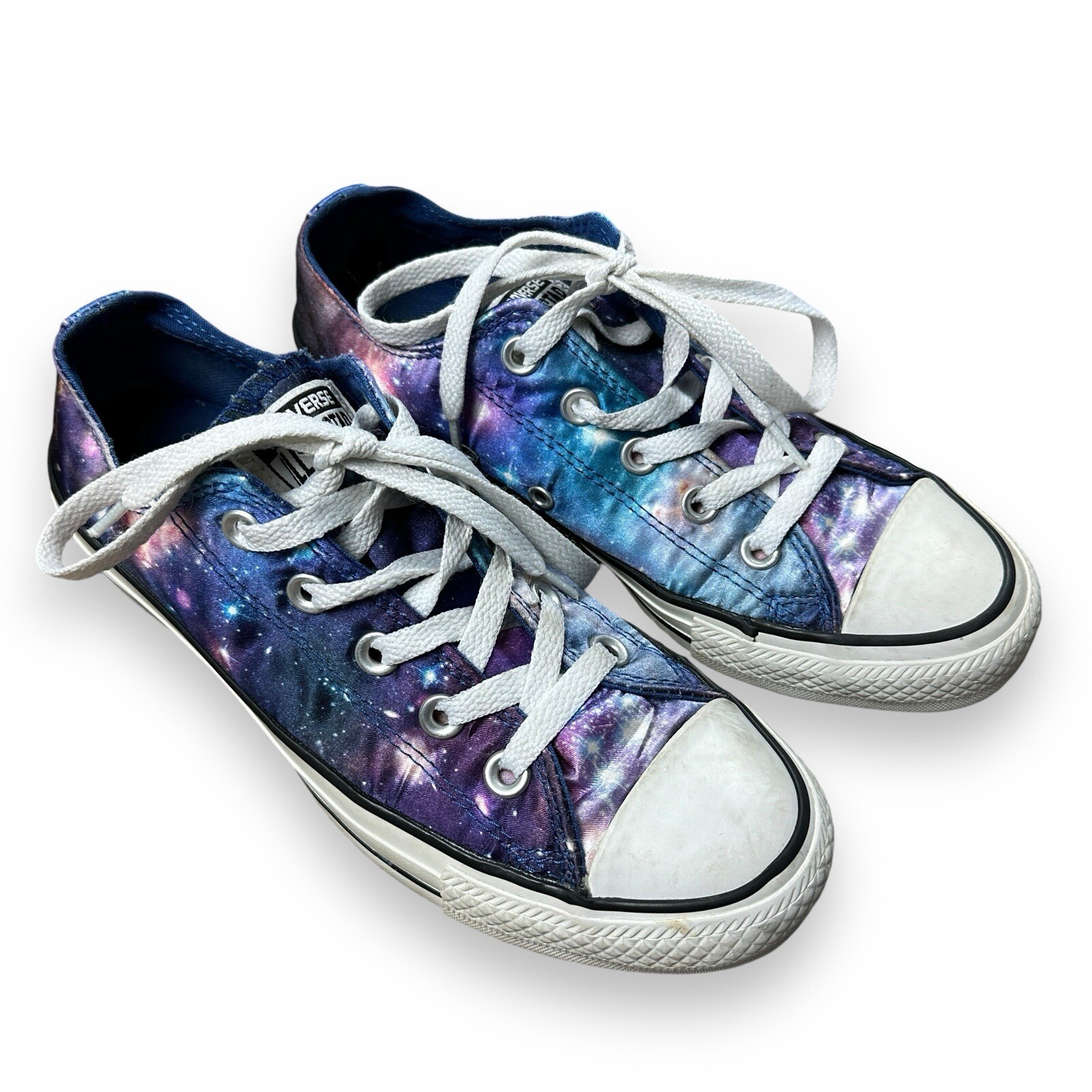 Converse All Star Low Top Satin Galaxy Womens (6) Mens (4) Purple Blue Sneaker