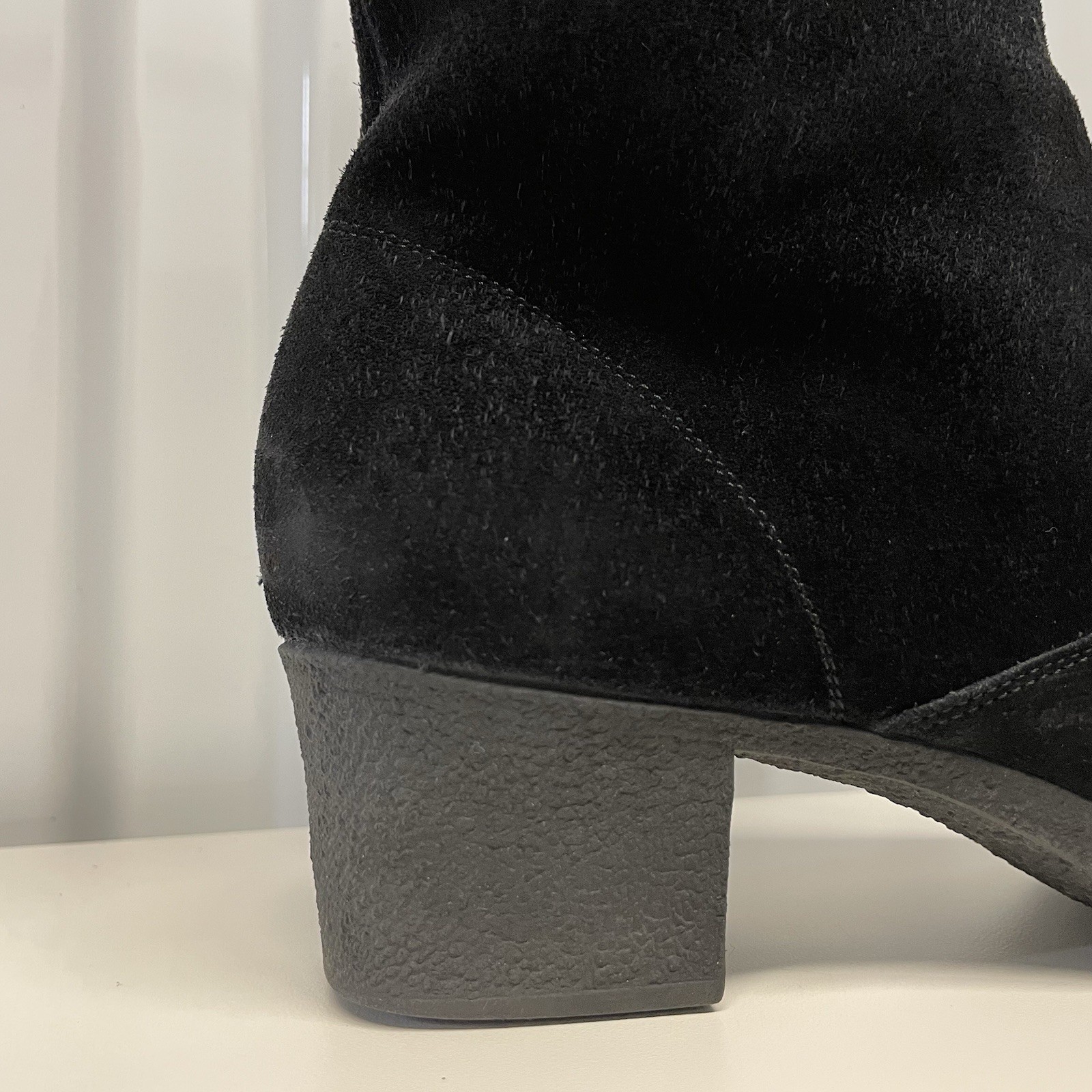 Vintage 90s Ferragamo Black Suede Logo Ankle Boots Women’s 5.5 B