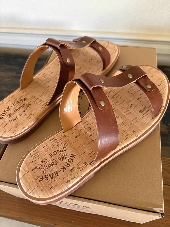 Kork Ease Womens Full Grain Leather T-Strap Sandals Basel Brown- SZ 7 -11-NIB