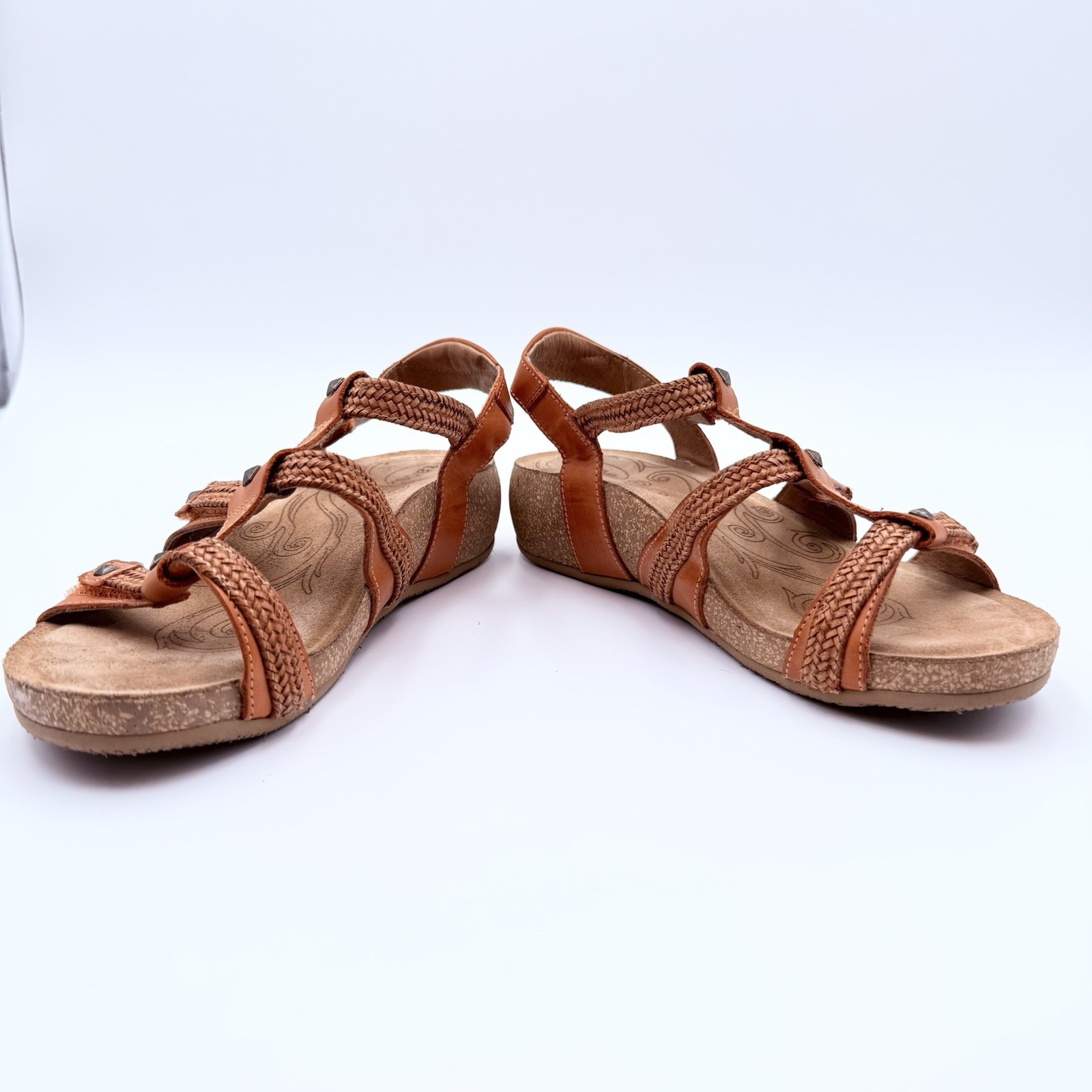 Taos Eleanor Burnt Orange Sandals Women EU 36 US 5 1/2 Hook & Loop