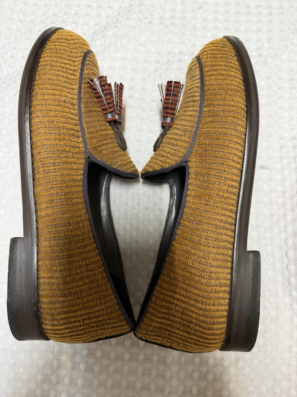Dotz Corduroy Tassel Loafers Handmade In Brazil US 8 EU 38 Recycled Materials