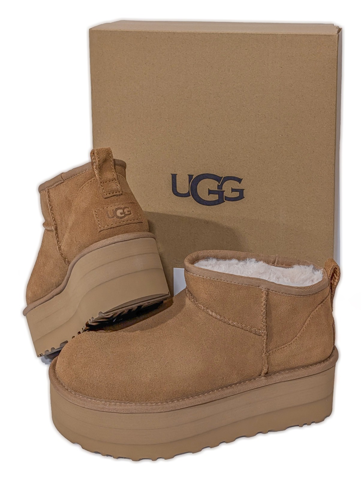 Brand New 100% Authentic UGG Classic Ultra Mini Platform Chestnut 1135092 Boots