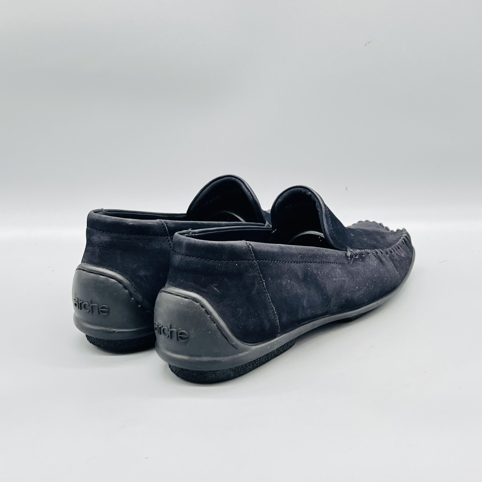 Arche Shoes Womens 10 Black Nubuck Moccasin Loafer Flats Slip On Casual Comfort