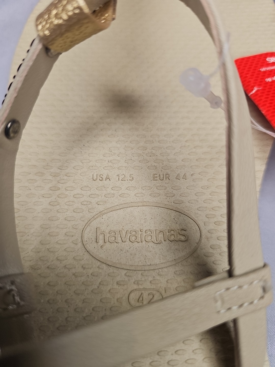 Havaianas You Rio Womens Flip Flop Buckle Ankle Gold Flat Sandals Size USA 12.5