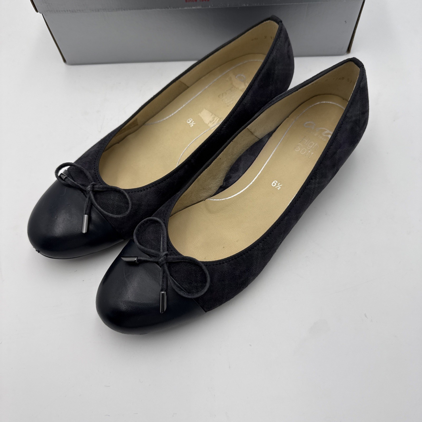 ARA Bari Women’s Navy Suede/Nappa Ballet Flats US size 9 EU Ara Size 6.5