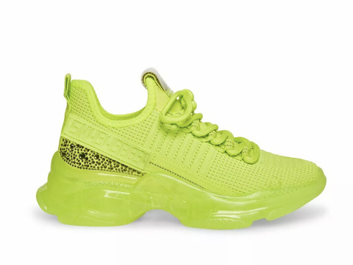Steve Madden Sneakers Womens Maxima Lime SM NY90 Bejeweled Brand New