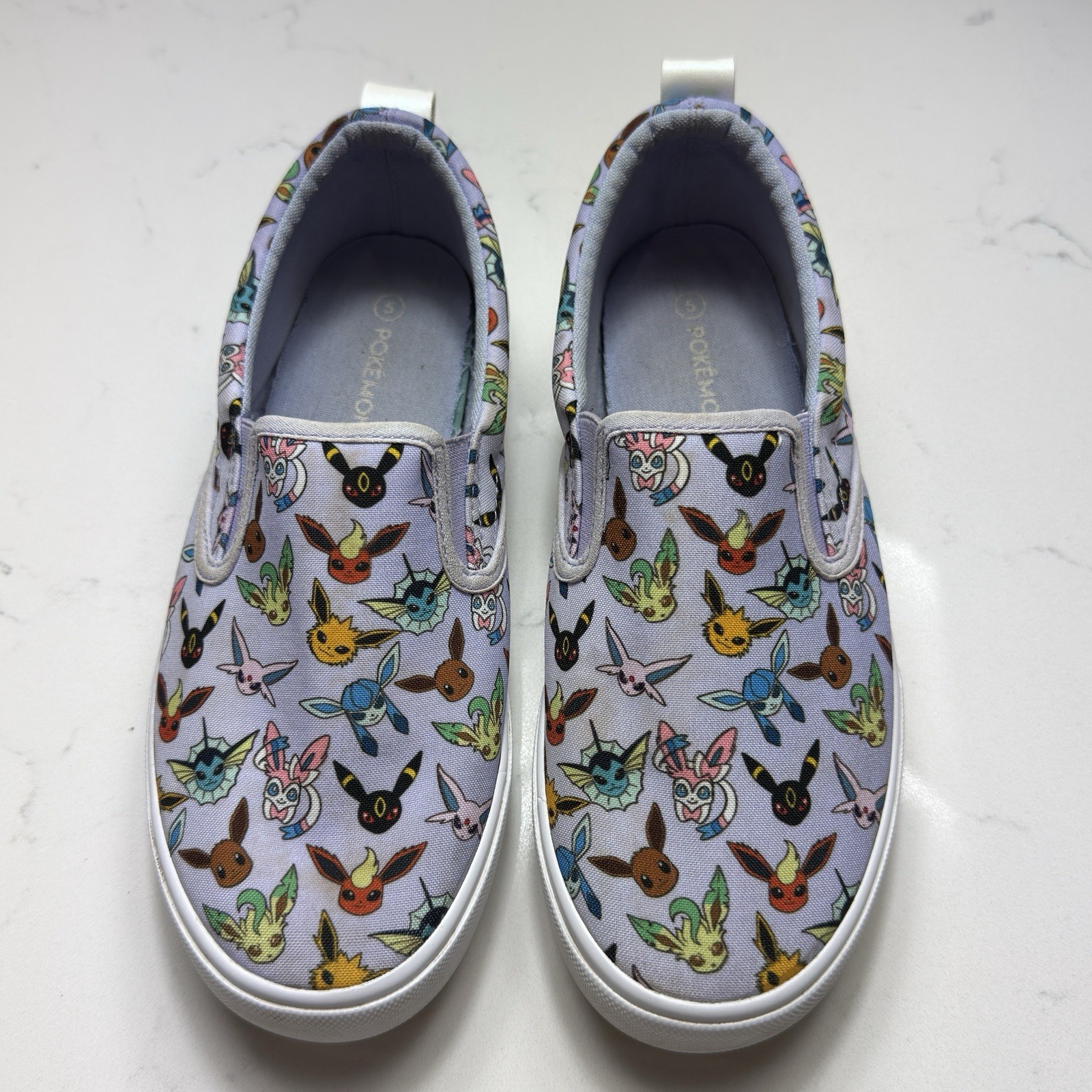 Ground Up Pokemon Shoes Youth Size 5 Purple SlipOn All Over Print Umbreon Eevee