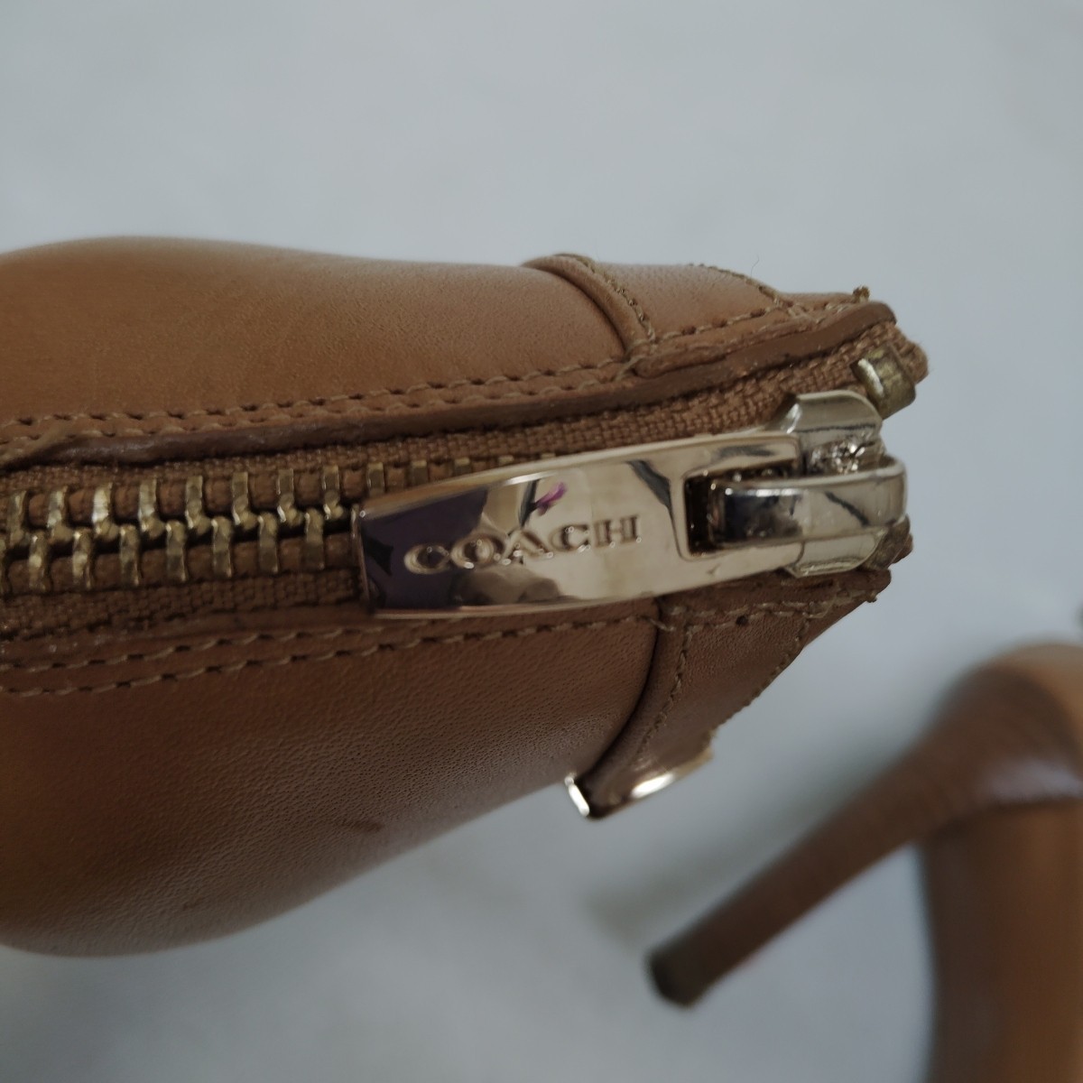 $188 COACH 7 B Pumps Wexwood Leather/Mat Calf Ankle Strap D-Orsay Stiletto