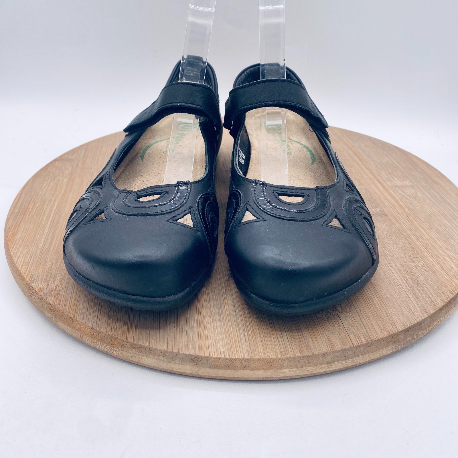 Naot Mary Jane Shoes Womens 7 38 Black Leather Rongo Comfort Flats Artsy Boho