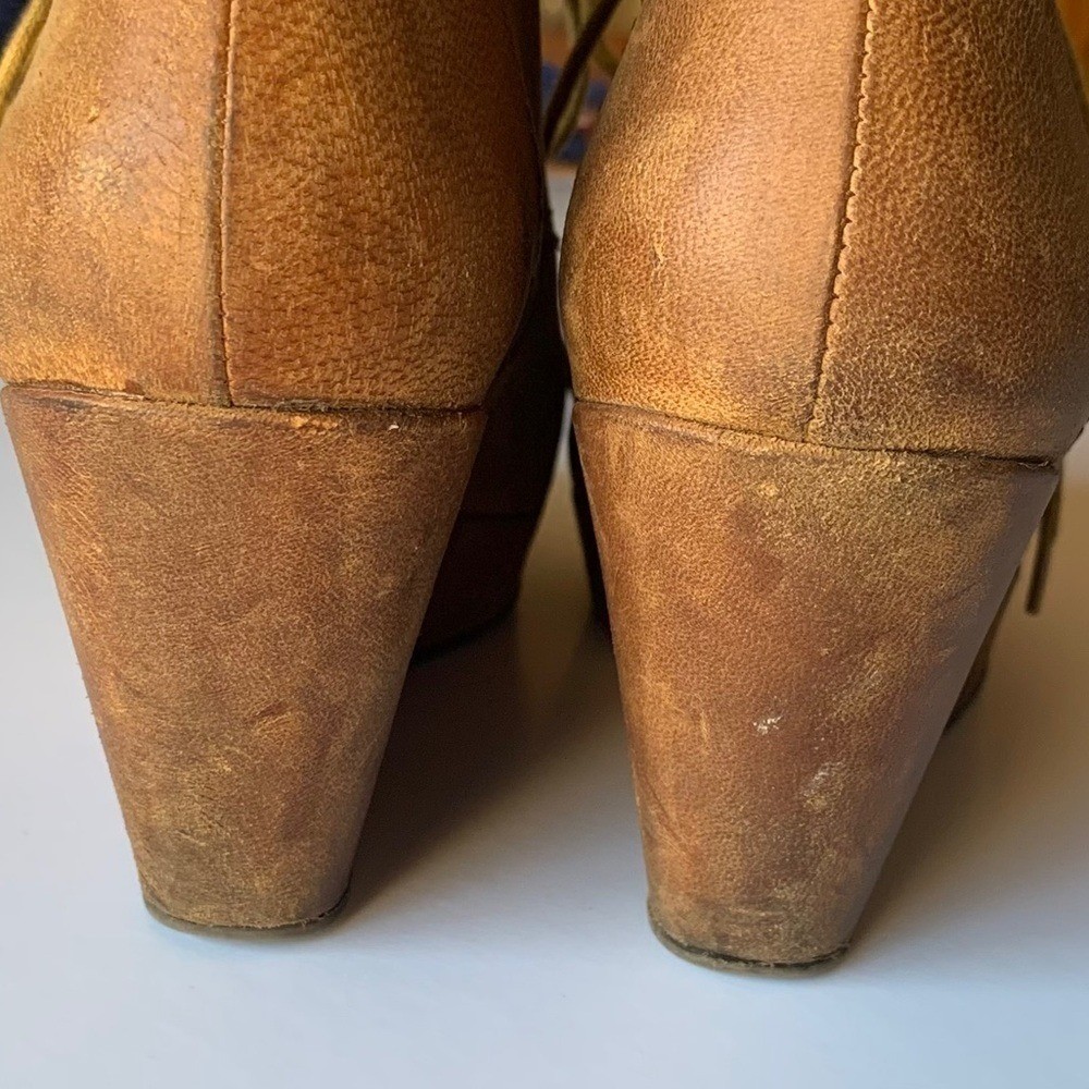 Steve Madden Maarkee Leather Lace Up Wedge Boots