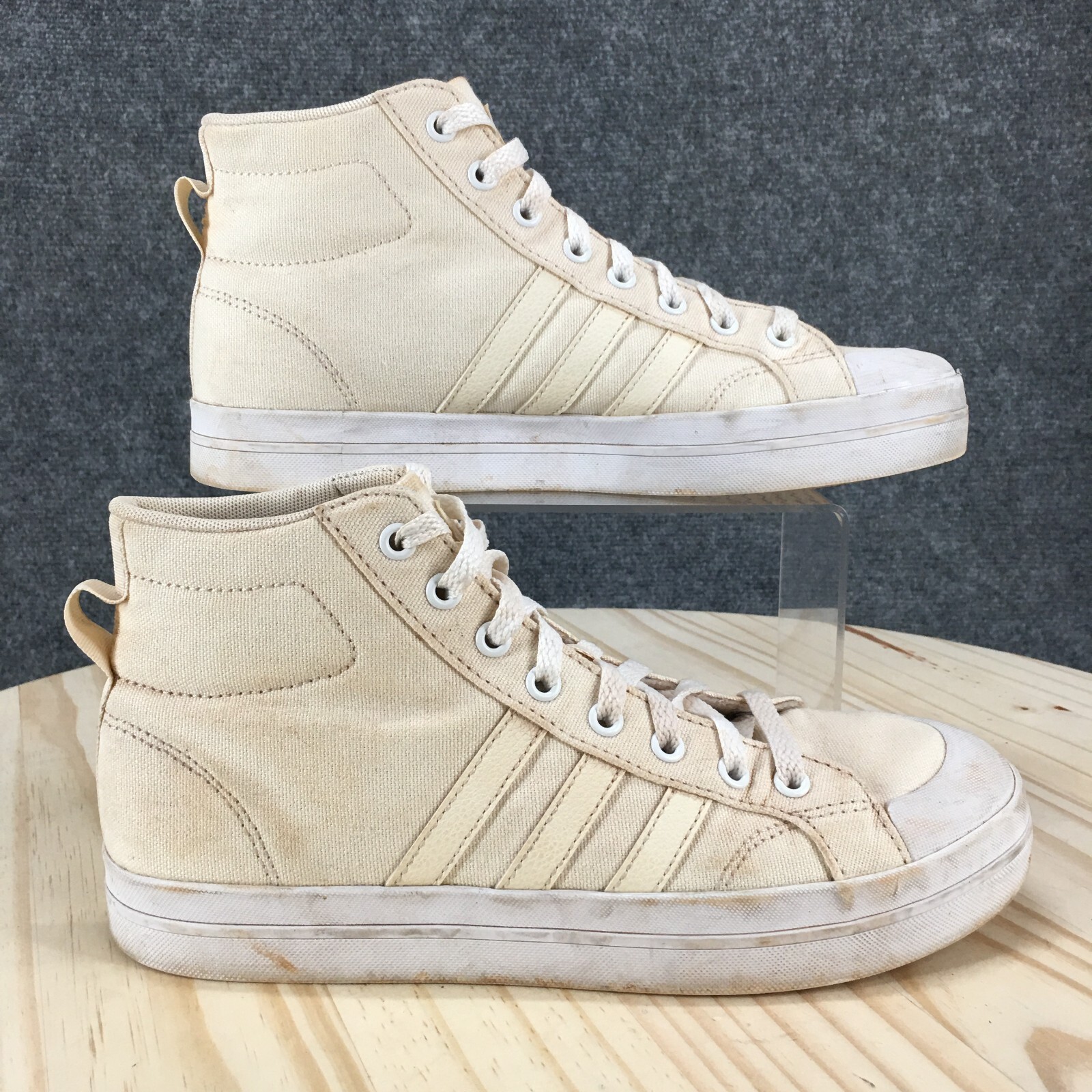 Adidas Shoes Womens 8.5 Bravada 2.0 Mid Sneakers Beige Lace Up Round Toe GY5042