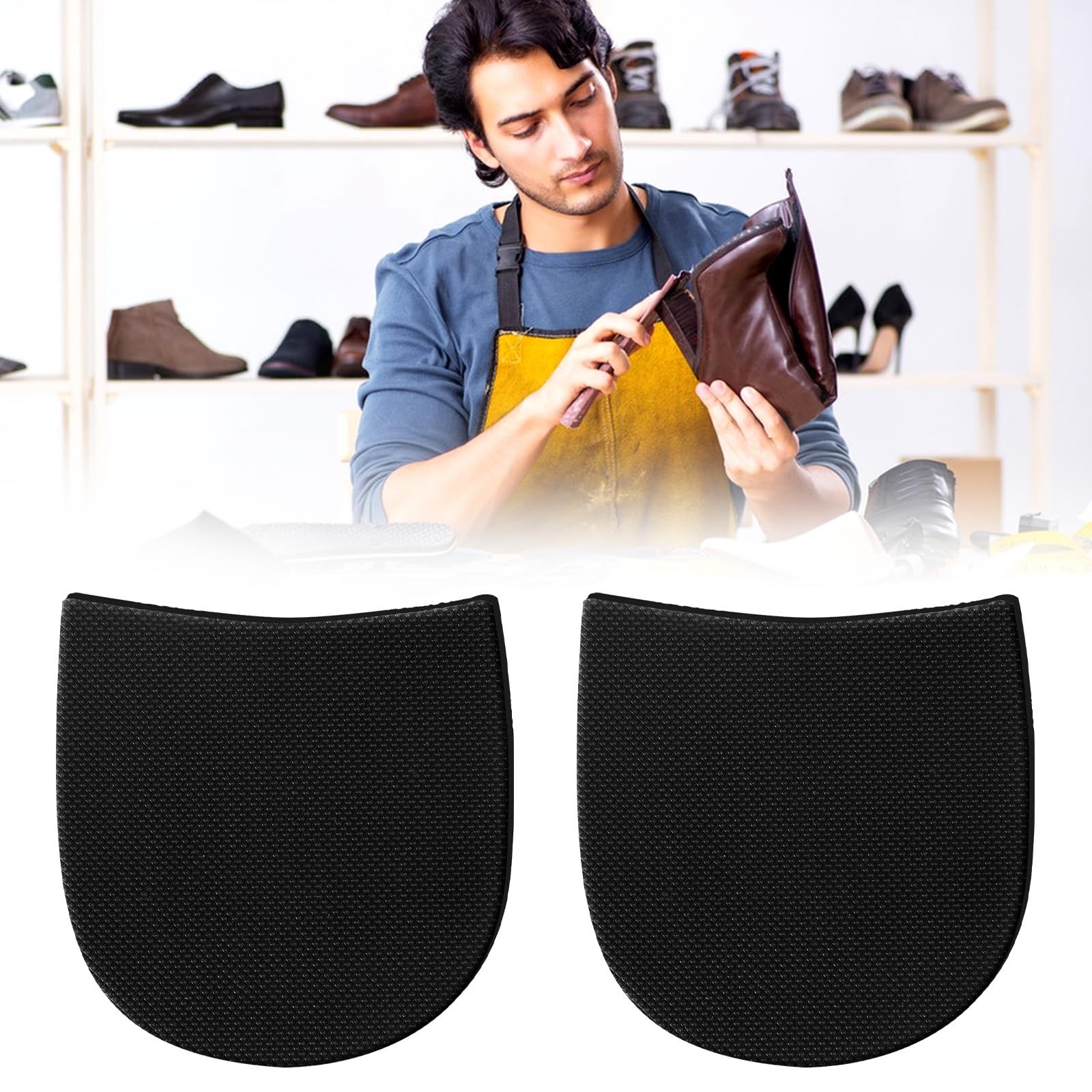 Shoe Repair Rubber Heels, Heels 9*9.9*0.4cm (3.5*3.9*0.16 Inch), Black