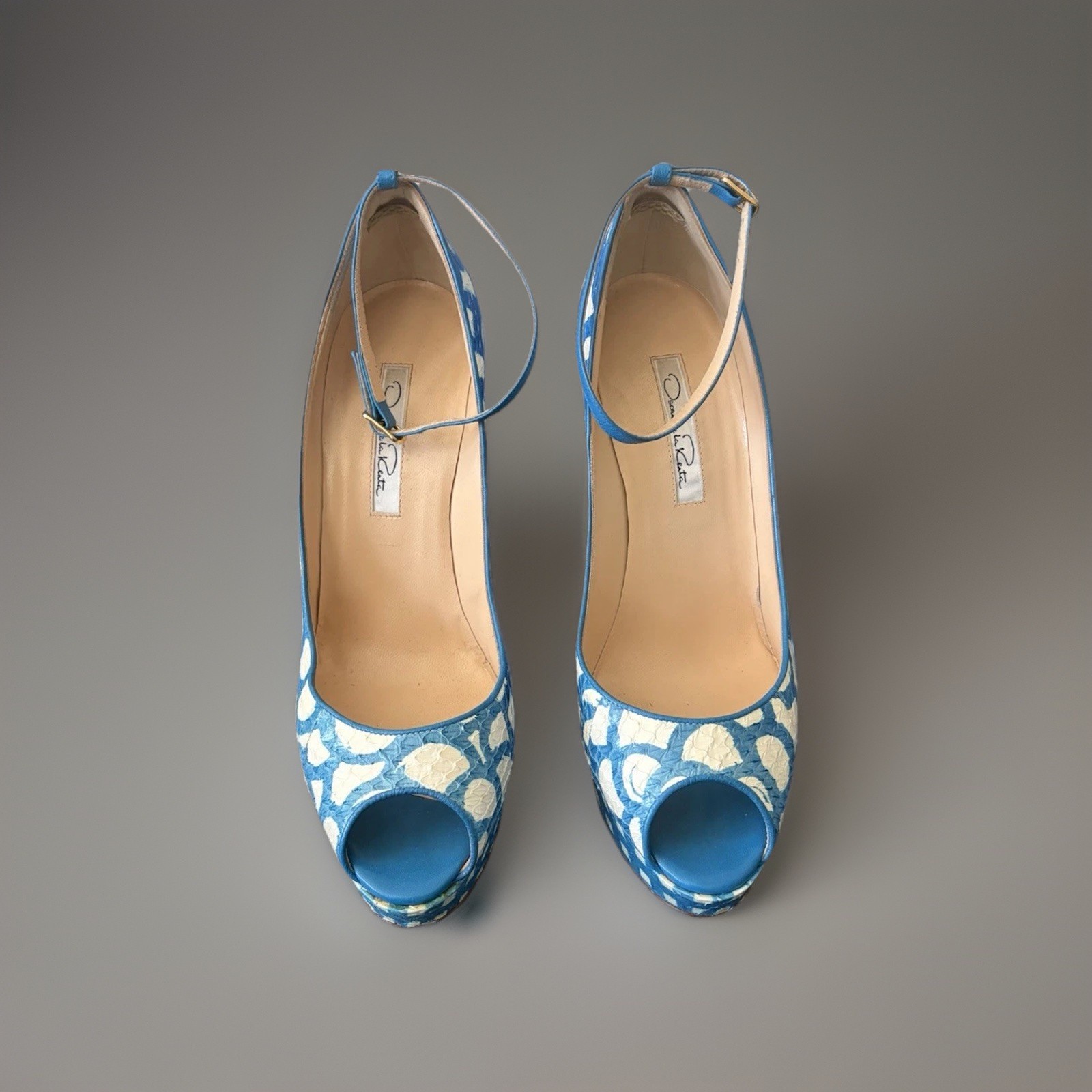 Oscar de la Renta ALALY Snakeskin Wedge 39.5