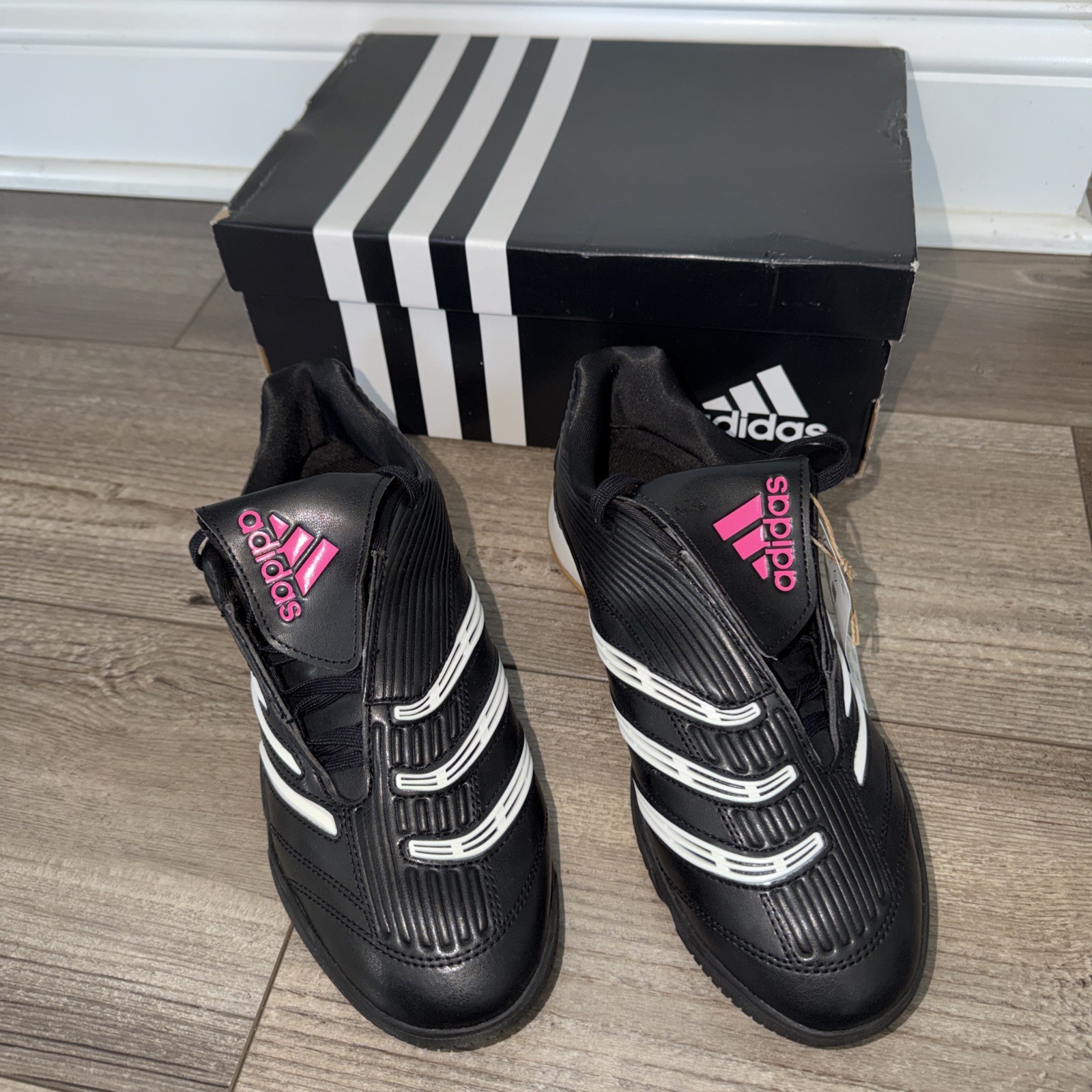Adidas Predator Sala Retro Black Pink White Womens Size 9
