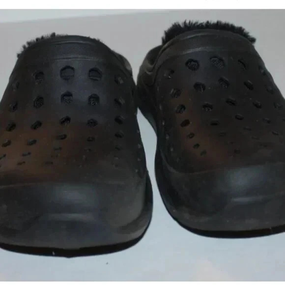 Joybees Black Fleece Lined Rubber Comfort Clogs Women’s Size 7 Shoes Mules