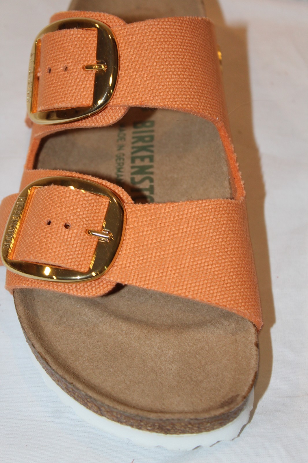 BIRKENSTOCK WOMEN’S BIG BUCKLE CANVAS SANDALS BURNT ORANGE EU 37 US 6-6.5 NARROW