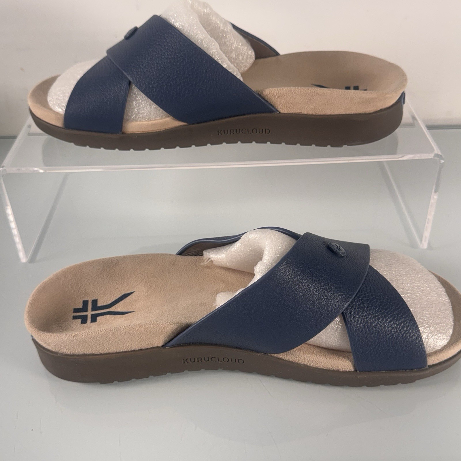 Kuru Ladies Size 10 Model Breeze 206007100 Mineral Blue Faded Brown Slip On
