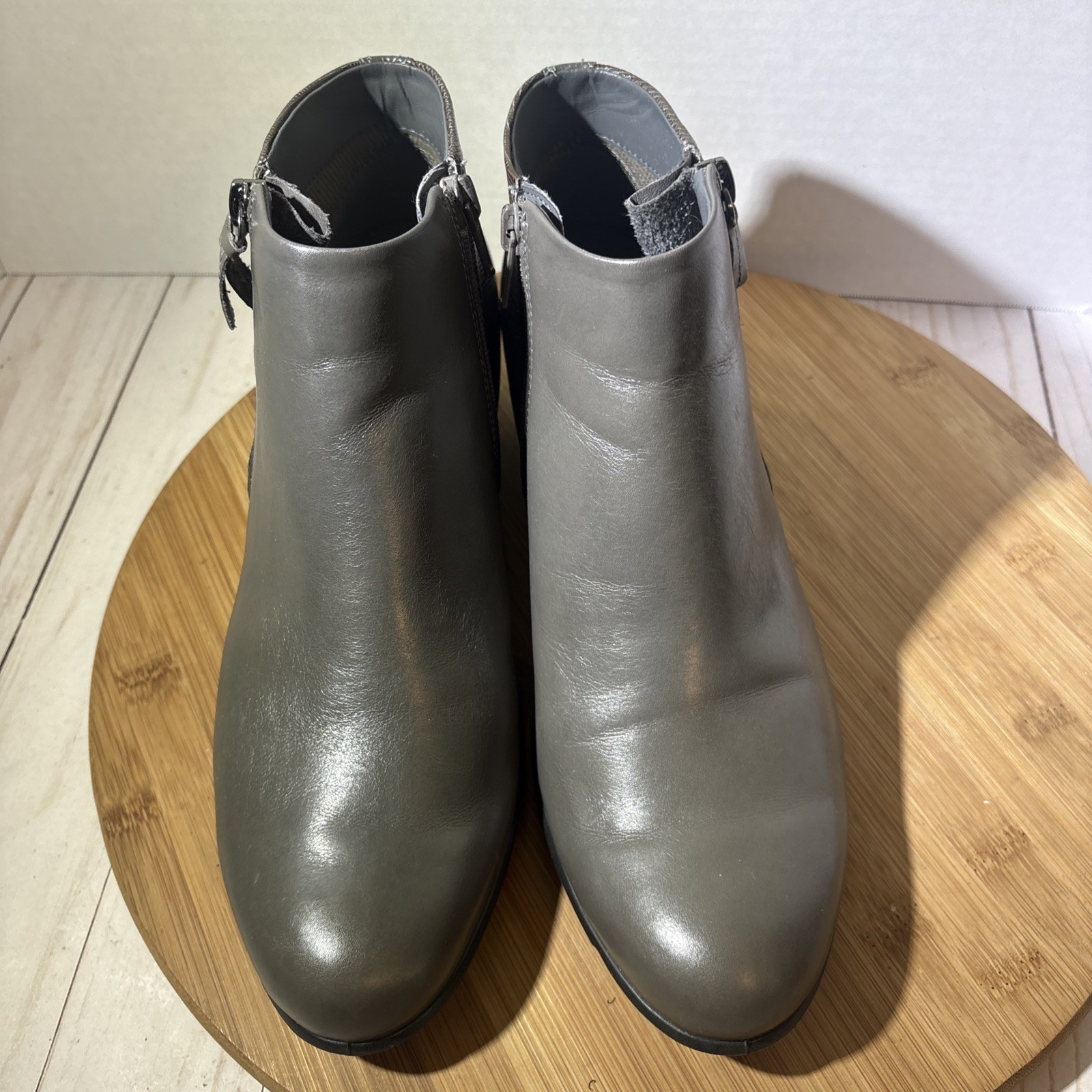 Ecco Touch 35 Side Zip Ankle Boots Women’s Gray Brown Size EU 40