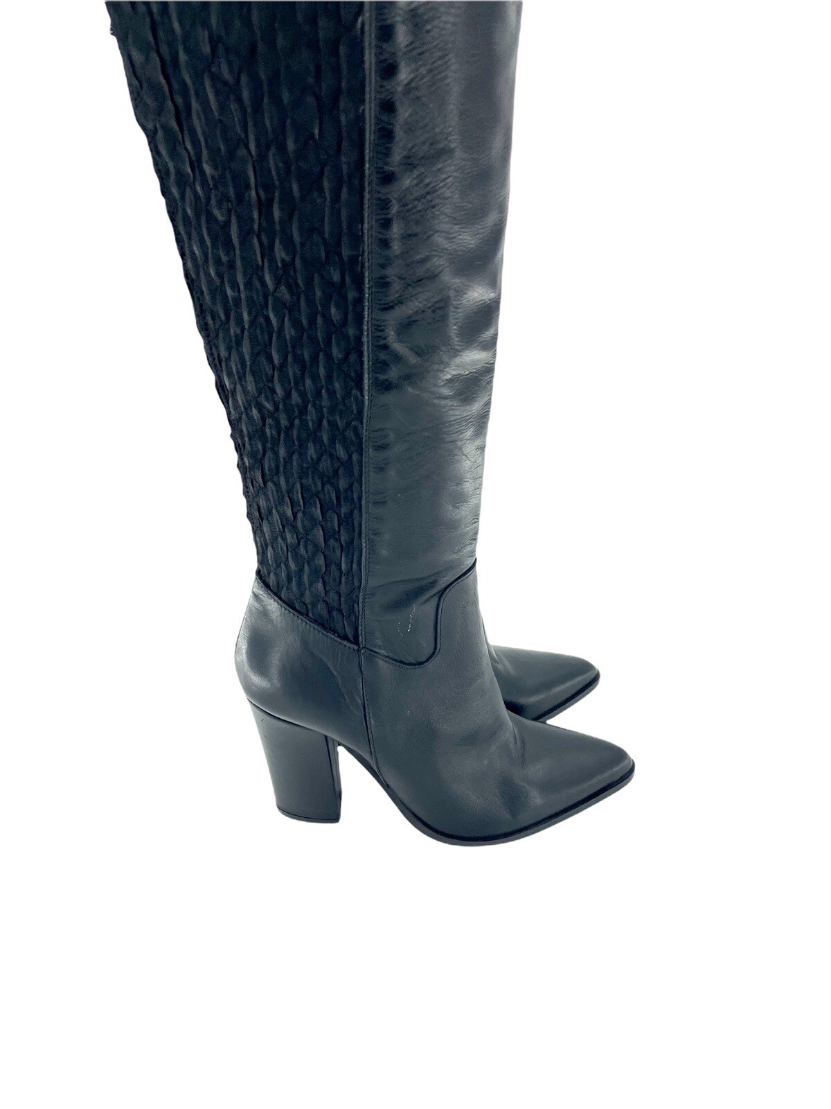 Charles David Boots Black Leather Over-The-Knee Stretch Boot SZ 8.5 New SH97
