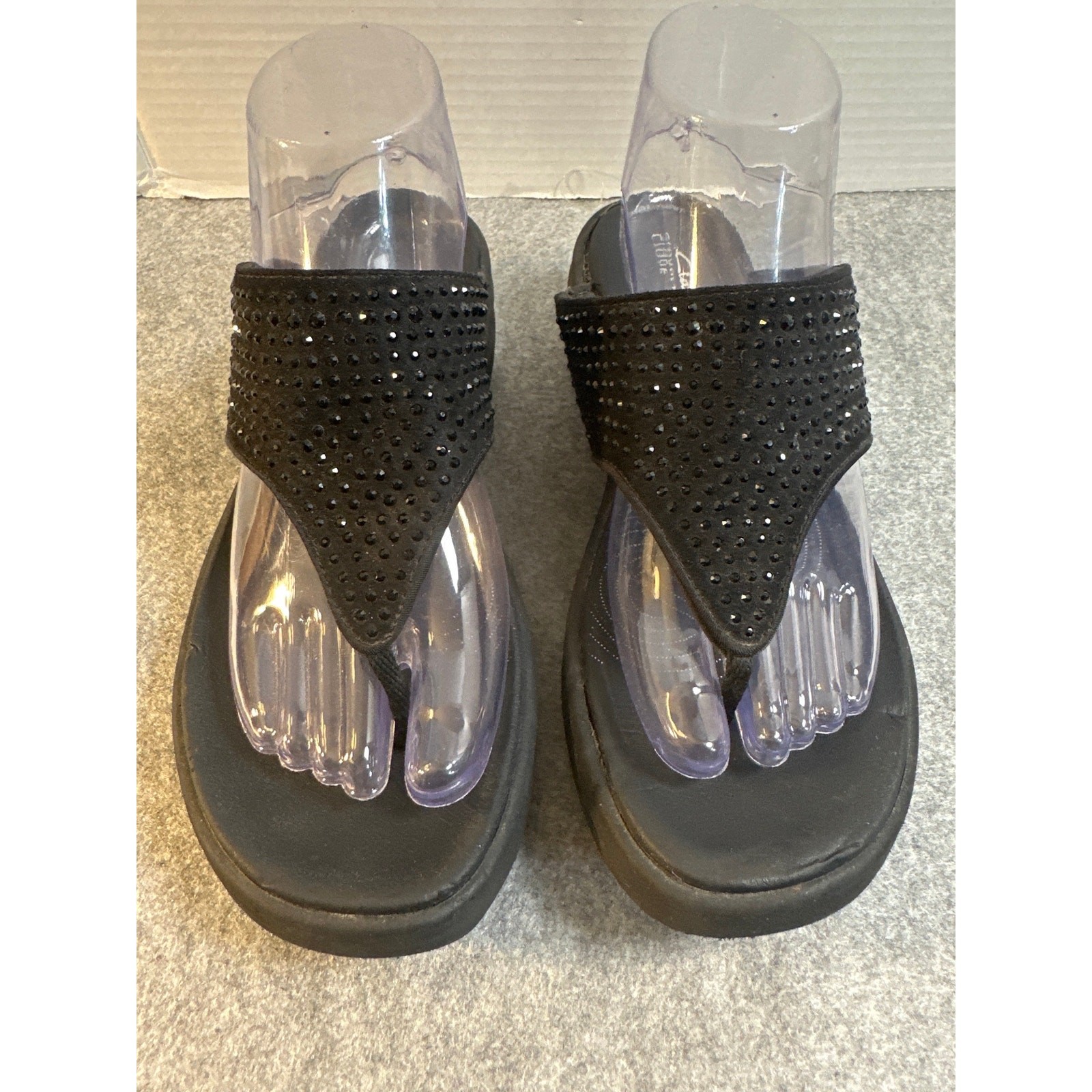 Clark’s Drift Jaunt Cloudsteppers Size 9M Rhinestones Wedge Comfort FlipFlop