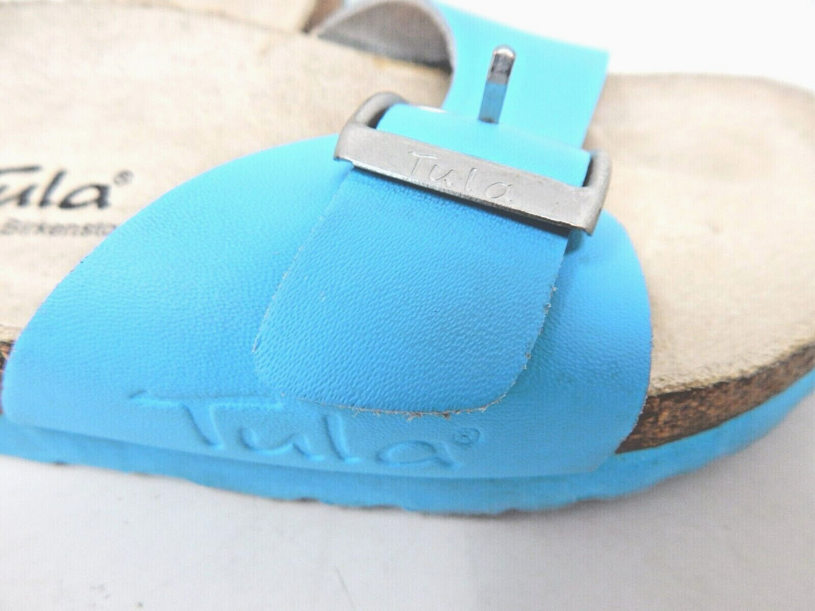 Birkenstock/Tula Blue Birko-Flor Flat Wedge Slide Sandals Sz:7.5 M US/38.5 EU