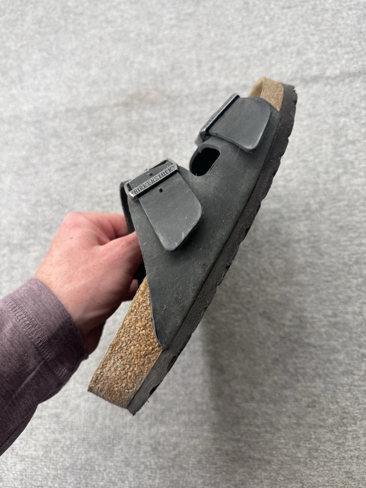 Birkenstock Arizona Soft Footbed Black Suede Leather Sandals 38 Woman’s 8