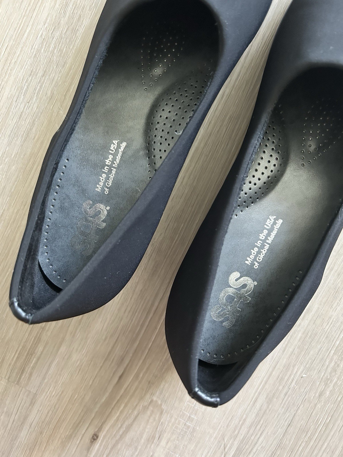 SAS Bliss Women Black Slip On Comfort Shoes Tripad Made USA Leather No Box