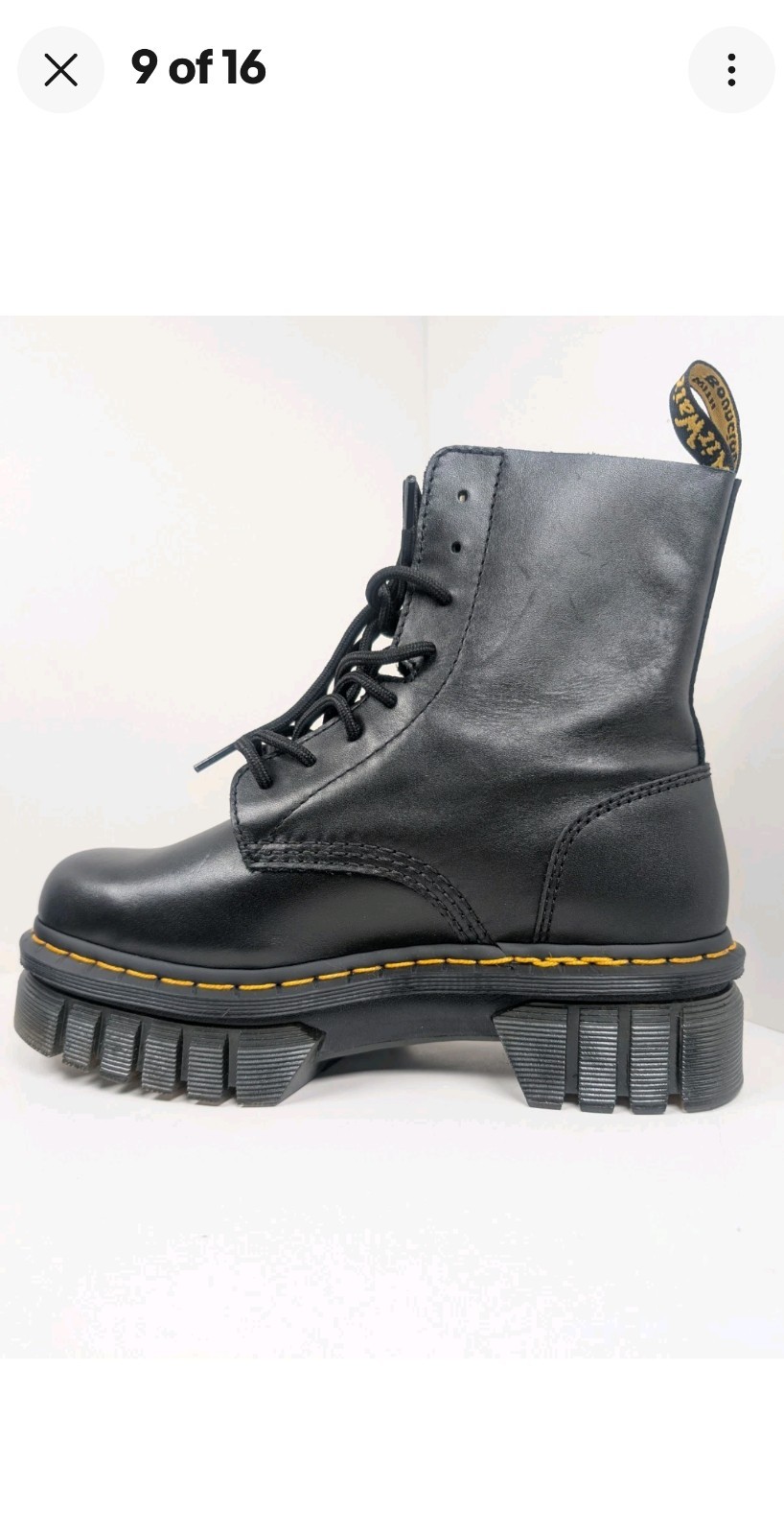 Dr. Martens Audrick Womens Size 8 Lace Up, «8 Eye» Boots Black Platform New!!