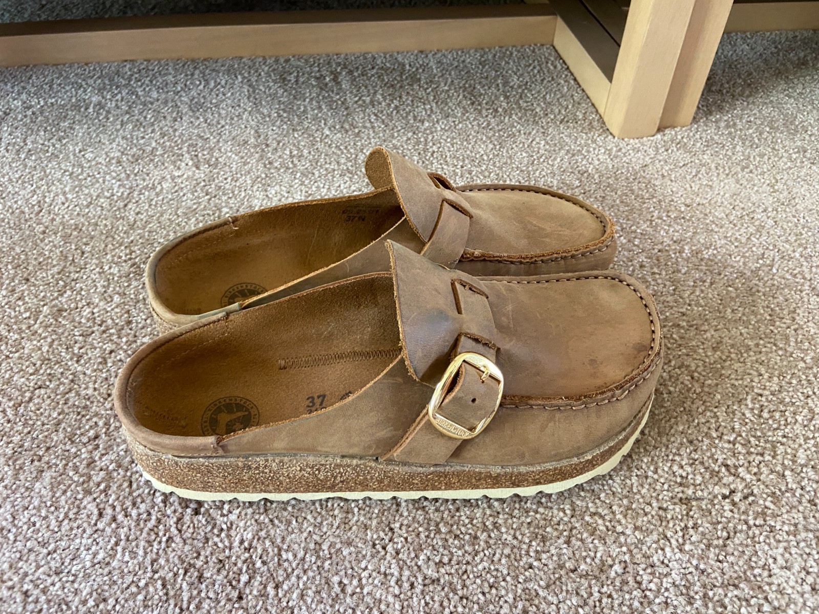 Birkenstock Buckley BROWN Leather Clogs Size EU 37 Women’s 6
