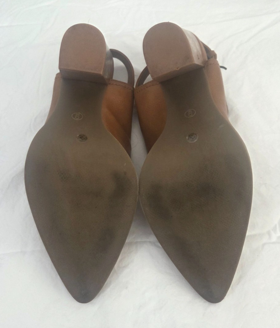 A New Day Women’s Brown Slingback Booties Pointed Toe Block Heel Size 9