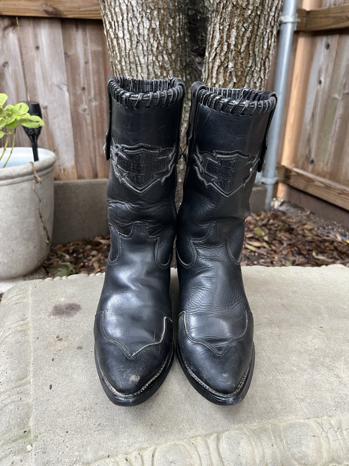 Womens 8.5 M HARLEY DAVIDSON Western Cowgirl Leather Motorcycle Boots 19763 USA