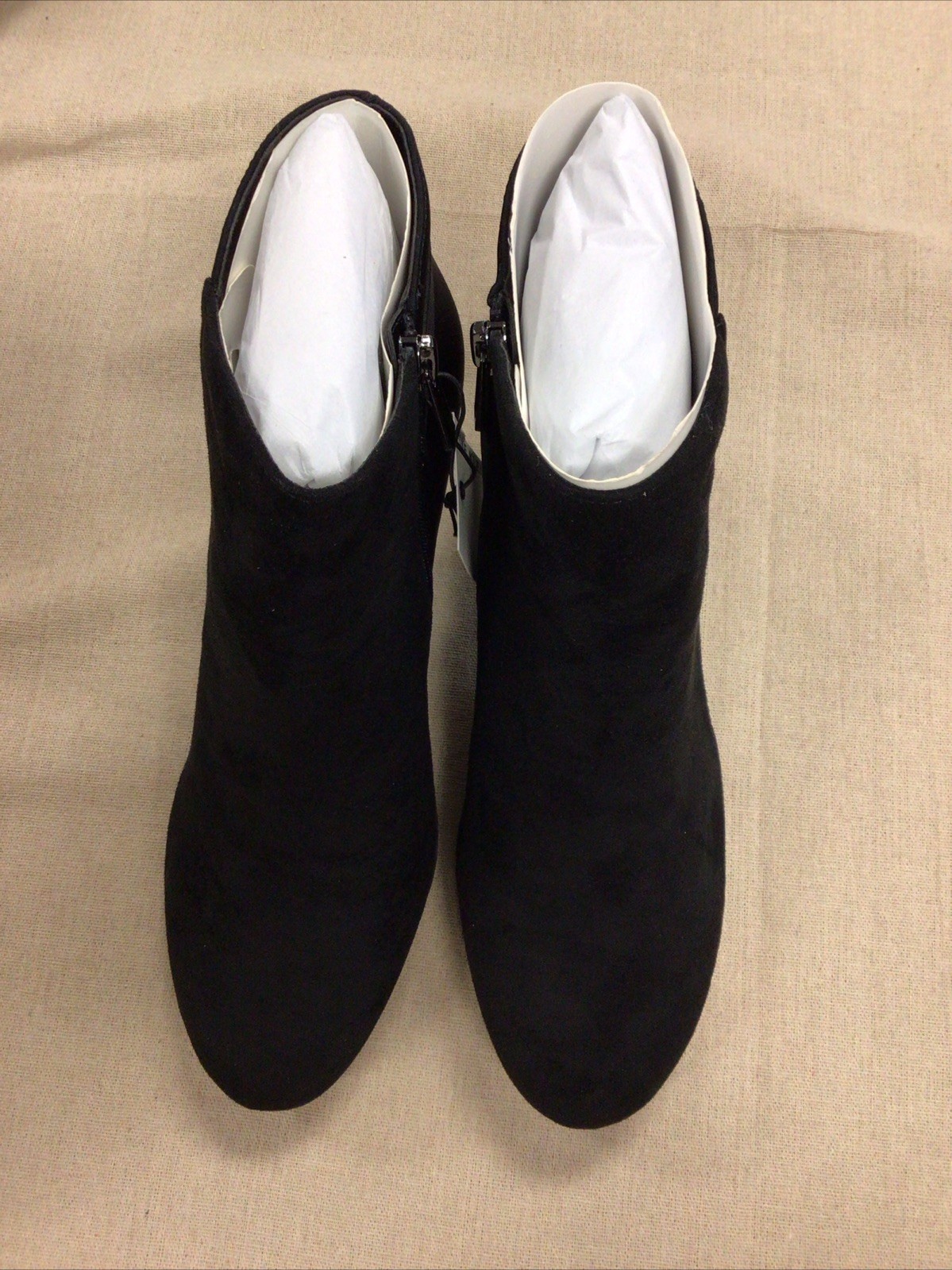 Anne Klein Womens Rina Microfiber Dressy Ankle Boots Black 9.5 Medium (B,M)