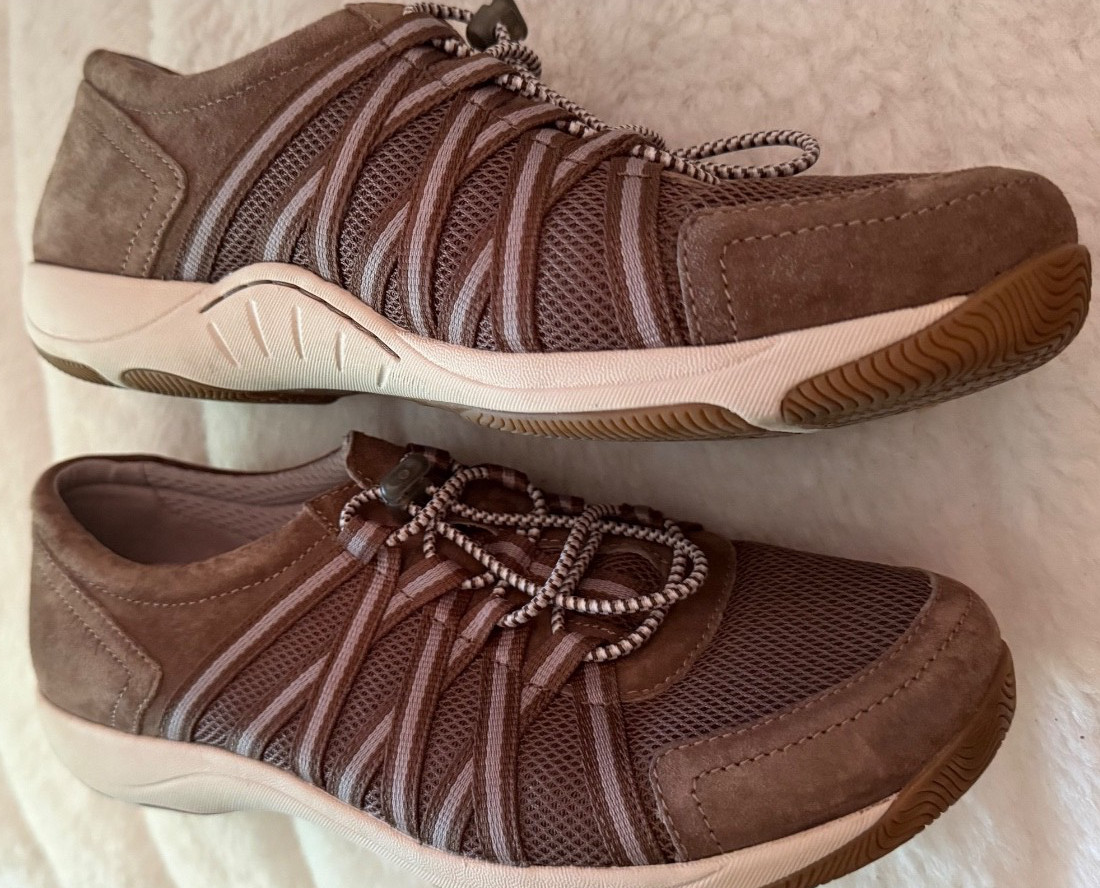 DANSKO SIZE 40EU (9/9.5) Brown Honor Sneaker Drawcord Suede Toe/Upper Mesh