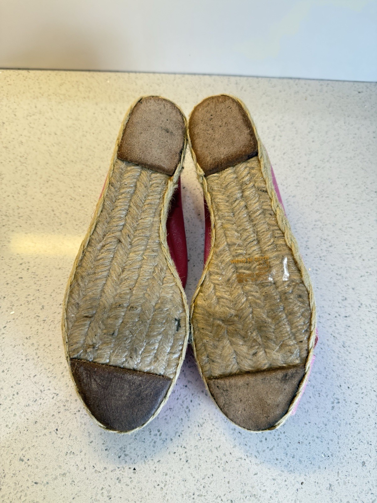 Lauren Ralph Lauren Cecilia Wedge Heels 8.5 B Linen Fuchsia Shantung Espadrille