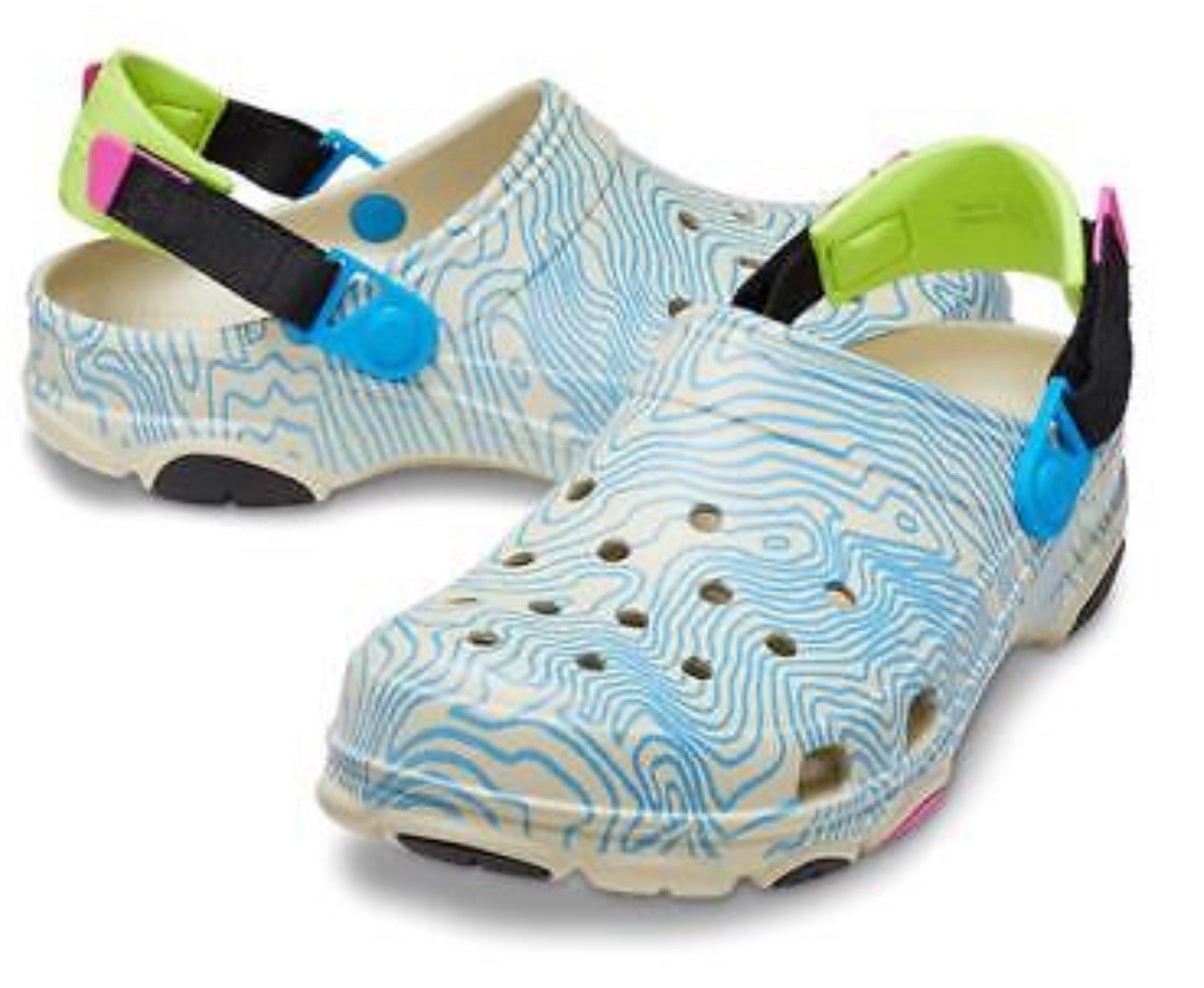 Crocs Classic All Terrain Topographic Sandals W9 / M7 New with tags, +orig pkg