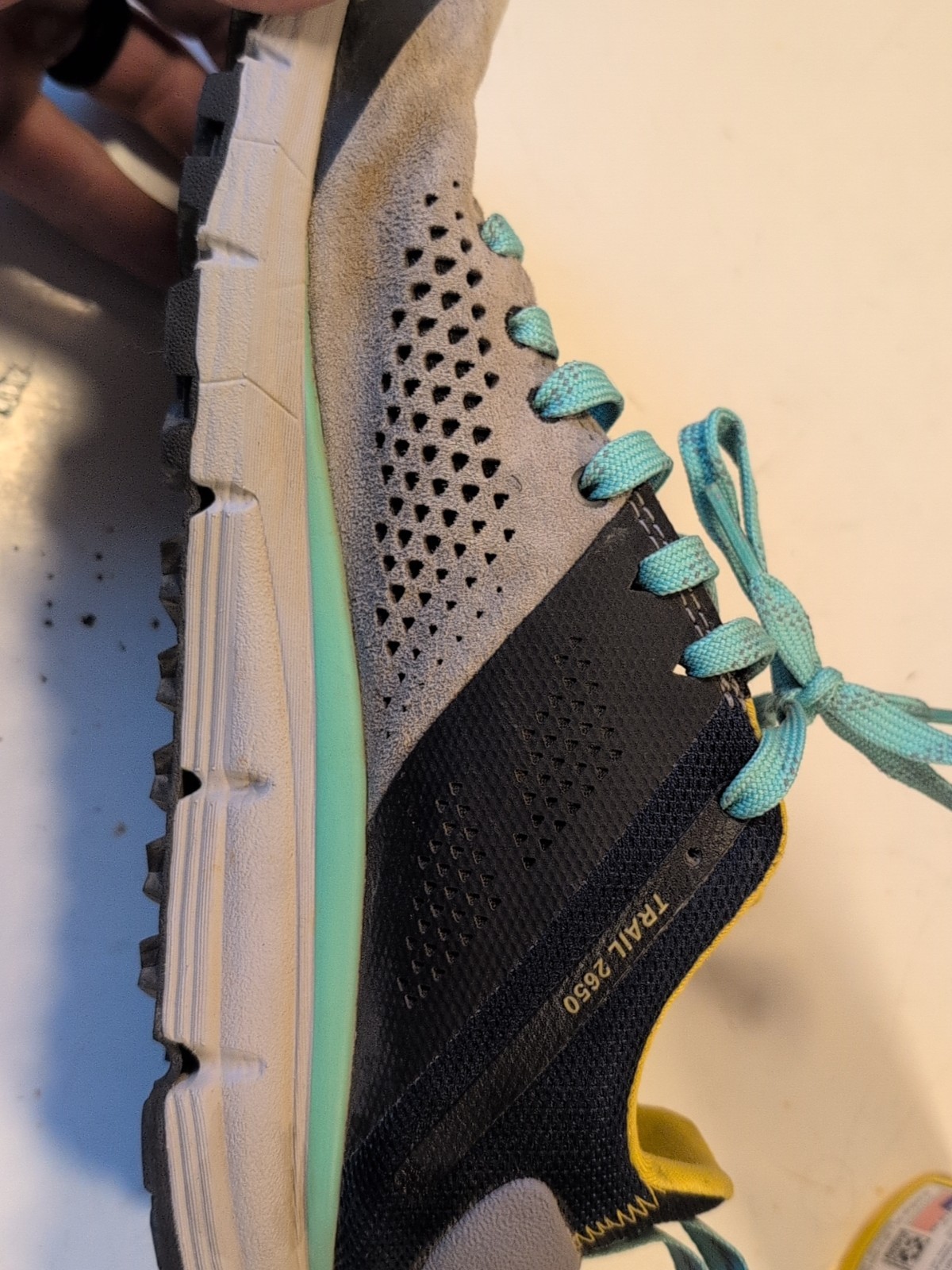 Danner Trail 2650 3” Womens 11 Hiking Shoes Grey Blue Spectra Yellow Vibram