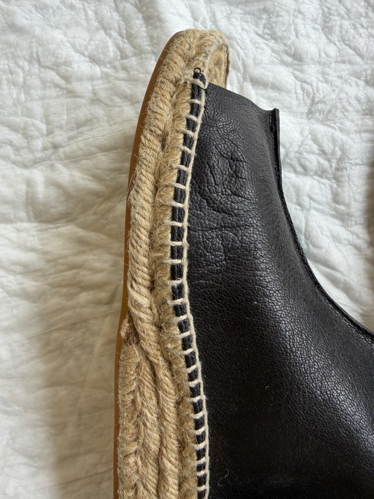 Bimba Y Lola Jute Black espadrille Wedge EU 39 US 8 pony-style made in Spain