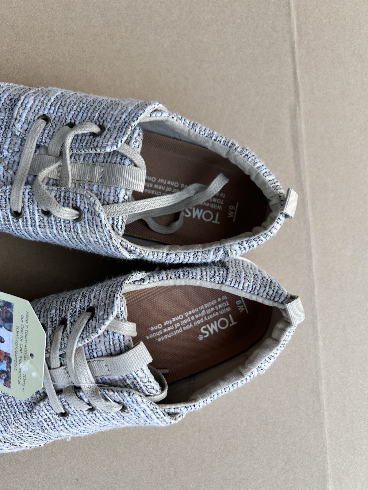 Toms Shoes Womens 9 Del Rey Casual Sneakers Multicolor Lace Up Logo 10010987