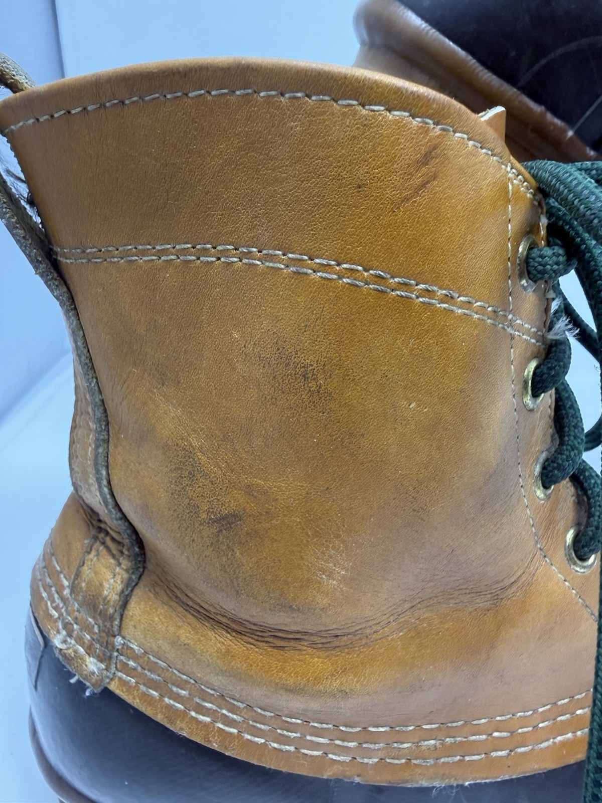 VTG LL Bean Boots Maine Hunting Shoe 9” High Brown Women Size 9 As Is