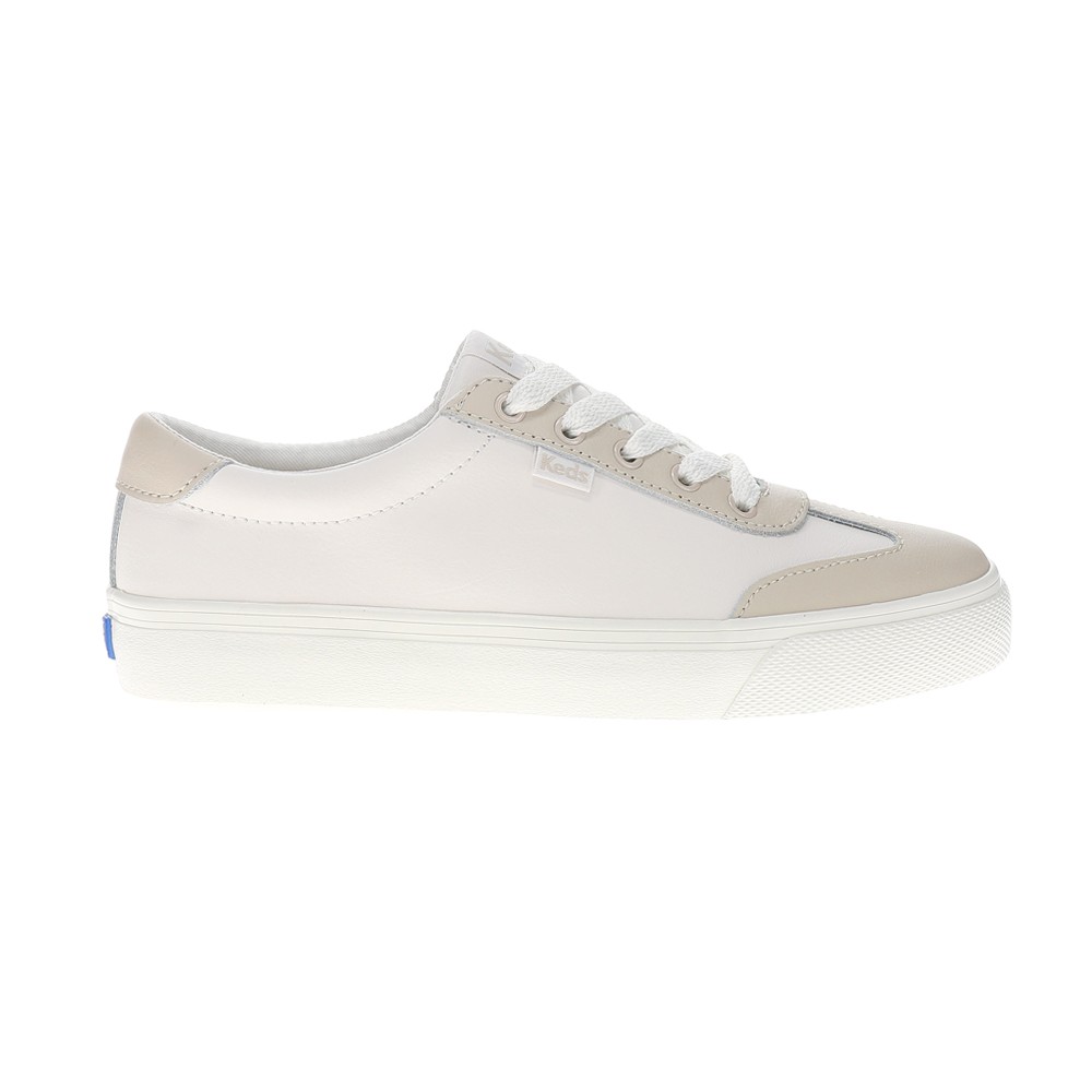 Keds Jump Kick TToe RipstopSuede Lace Up Womens Beige, White Sneakers Casual Sh