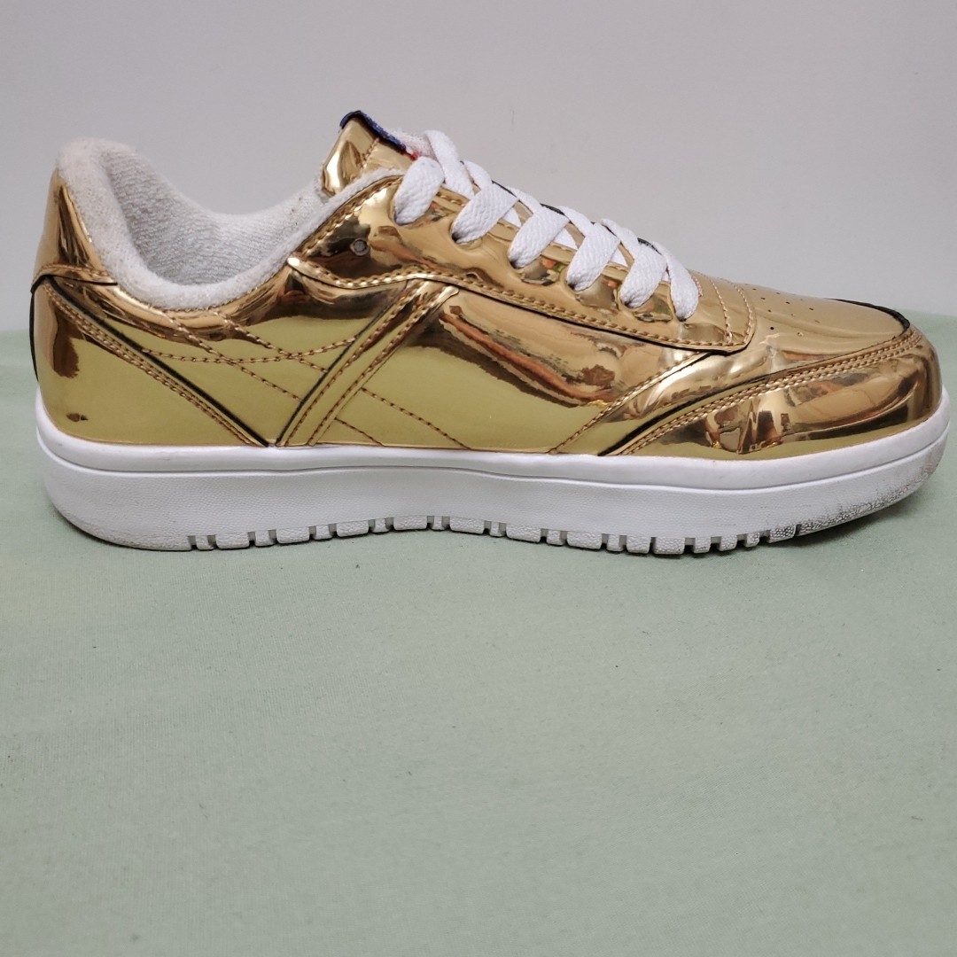 Womens NASA Capsule Shoes Gold Shiny Space Science Sz 7M