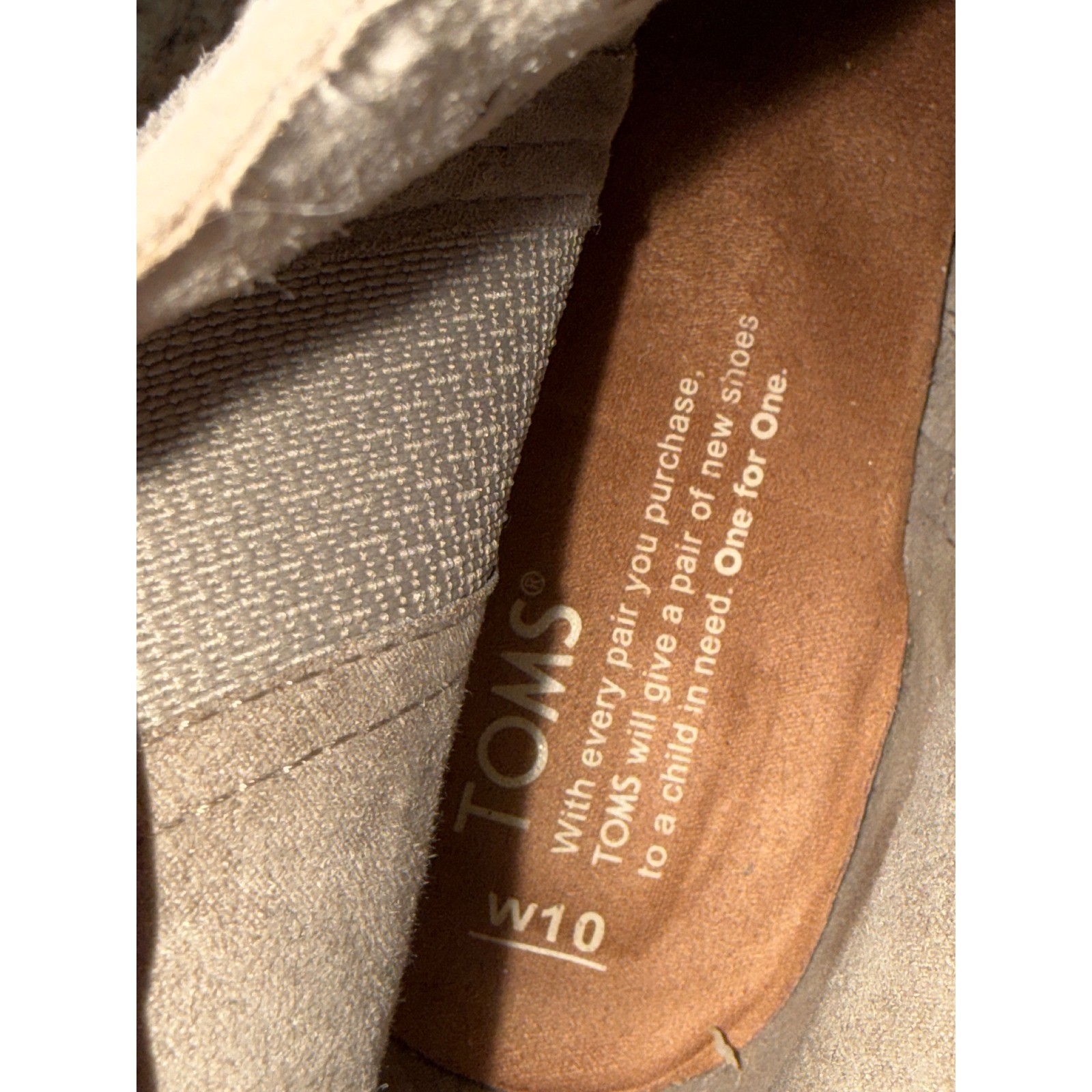 TOMS Majorca Size 10 Peep Toe Booties Desert Taupe Suede Perforated Ankle Boots