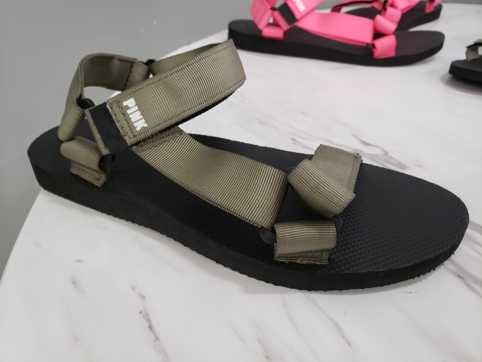 LOT 2 Victoria’s Secret Pink Women’s Size LARGE 9/10 Strappy Sports Sandal