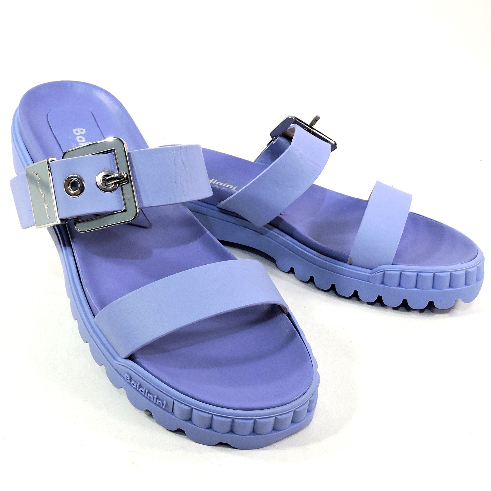BALDININI 🇮🇹 WOMEN’S BLUE SOFT LEATHER COMFORT SUMMER MULES