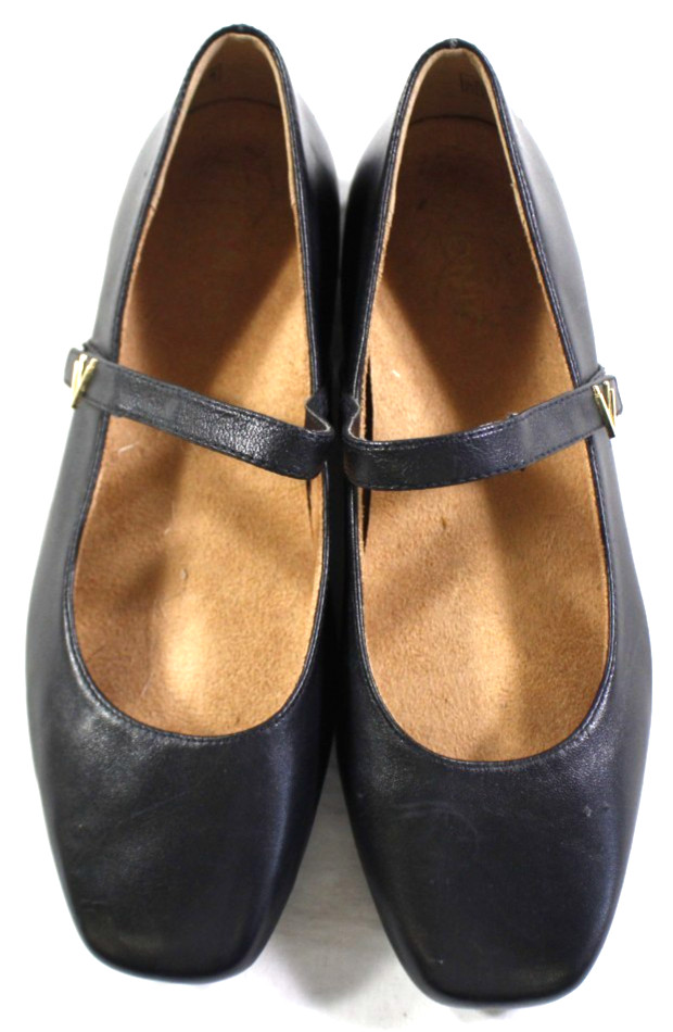 Vionic Shoes Women’s 9.5 W Alameda Mary Jane Flat Leather Square Toe Black