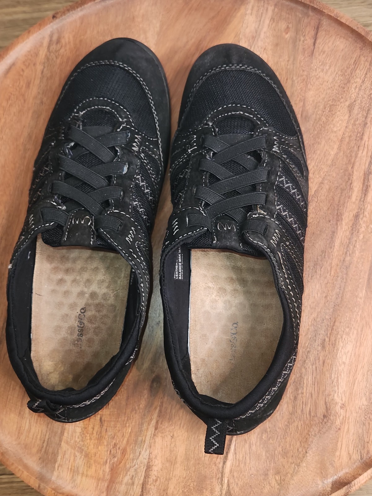 GH Bass & Comp «Bristol» Leather/Synthetic Upper Sneakers Black Women’s Sz 8 Med