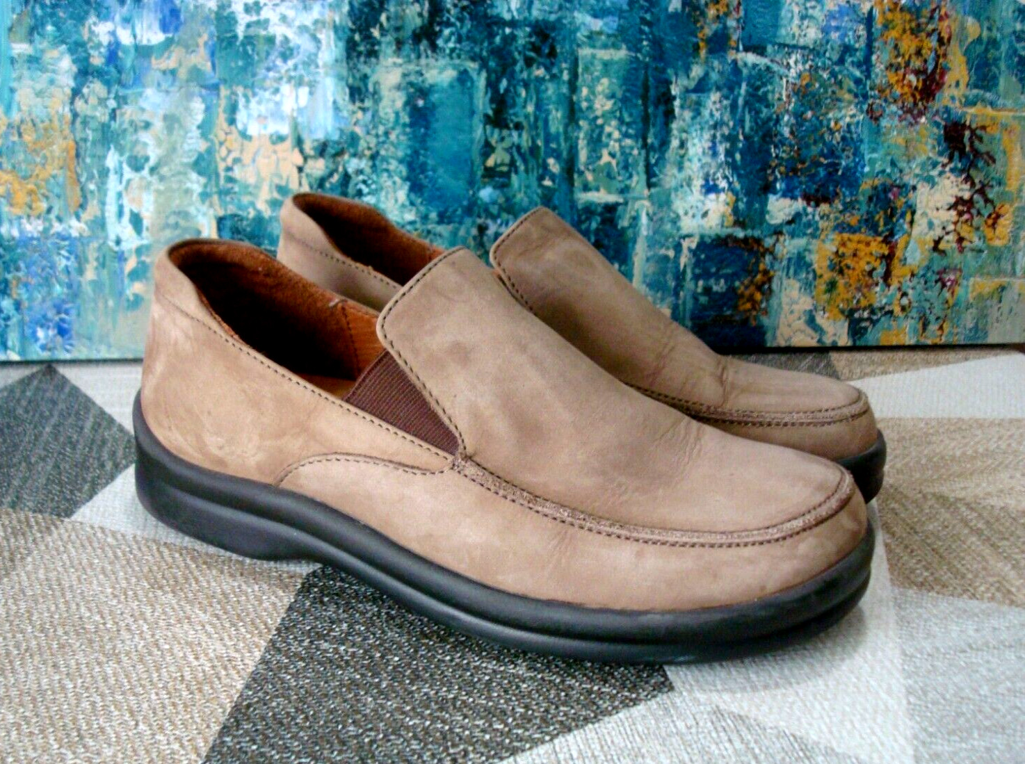 Footprints by Birkenstock Natoma Brown Nubuck Leather Loafers EU 38 US 7-7 1/2